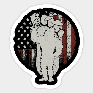 Bigfoot Usa Flag Alien Sticker